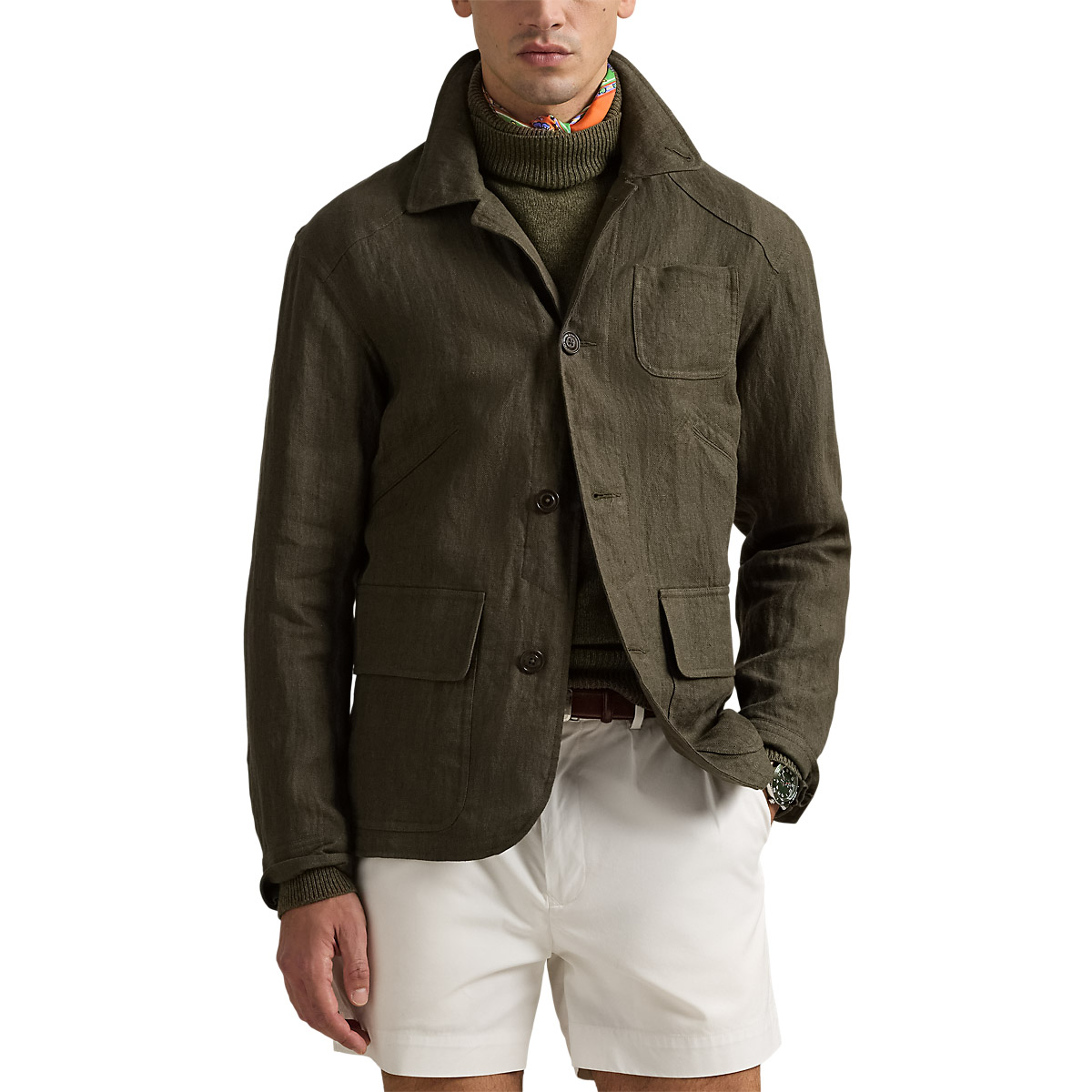 Polo Ralph Lauren Linen Herringbone Utility Jacket